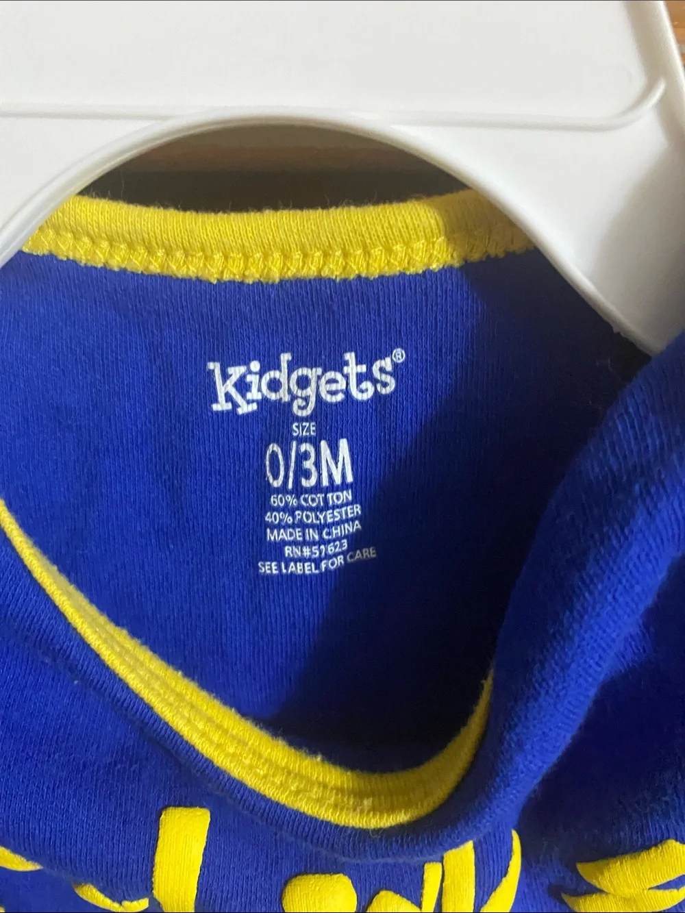 Kidgets Royal Blue Bodysuit with Yellow Trim